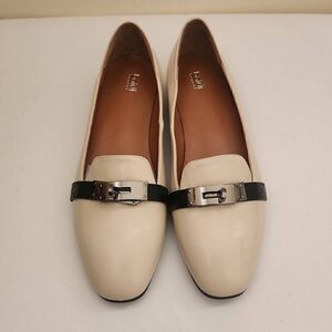 Baldi London Beige Loafers, Began Leather,  Hematite and Black Vegan Leather Tri